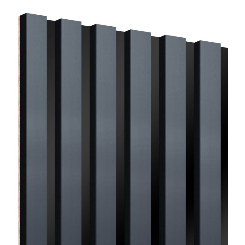 Listones MDF sobre panel 275x30 cm - Antracita (Klemp) - Lamas de MDF sobre panel Listones MDF sobre panel 275x30 cm - Antracita (Klemp) - Lamas de MDF sobre panel