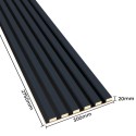 Lattes MDF sur panneau 275x30 cm - Anthracite (Klemp) Lattes MDF sur panneau 275x30 cm - Anthracite (Klemp)