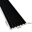Listones MDF sobre panel 275x30 cm - Estera negra (Klemp)