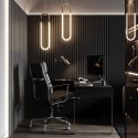 MDF laths on panel 275x30 cm - Black mat (Klemp)