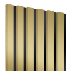 Listelli in MDF su pannello 275x30 cm - Lucentezza dorata (Klemp)