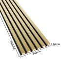 Listones MDF sobre panel 275x30 cm - Brillo dorado (Klemp) Listones MDF sobre panel 275x30 cm - Brillo dorado (Klemp)