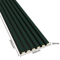 MDF latten op paneel 275x30 cm - Flesgroen (Klemp) MDF latten op paneel 275x30 cm - Flesgroen (Klemp)