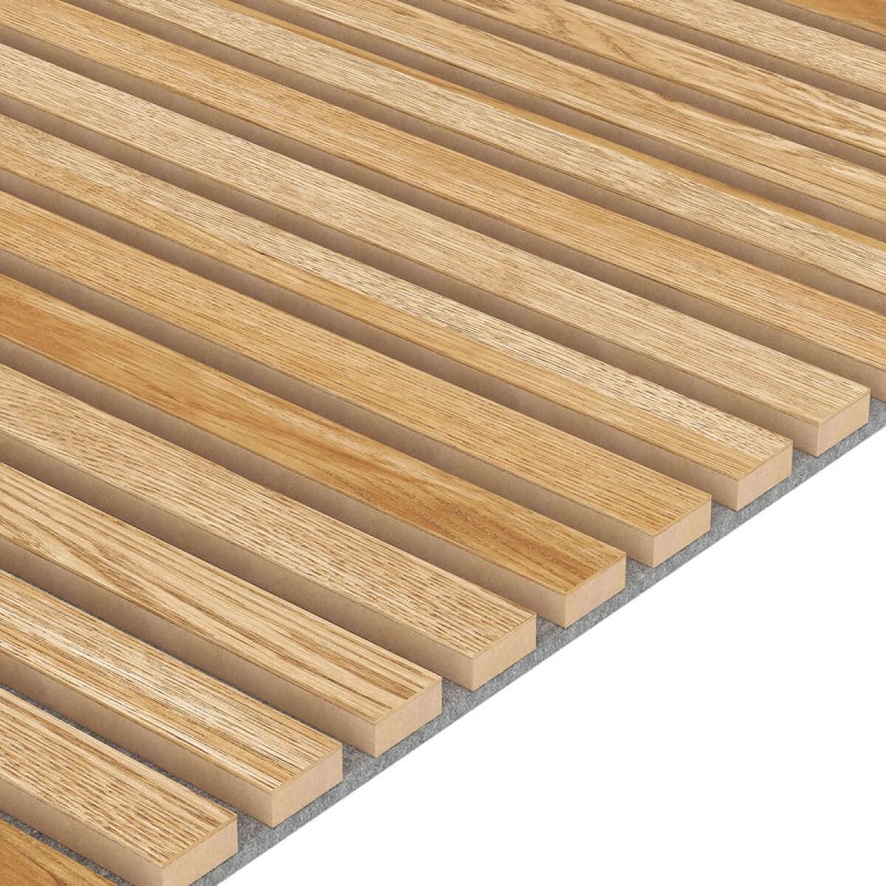 Panel akustyczny fornirowany - Dąb naturalny/Szary - 60x240cm (Klemp) - Panele akustyczne Panel akustyczny fornirowany - Dąb naturalny/Szary - 60x240cm (Klemp) - Panele akustyczne