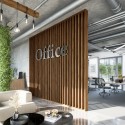 Free standing slat wall - Walnut - 22x70 (Klemp) Free standing slat wall - Walnut - 22x70 (Klemp)