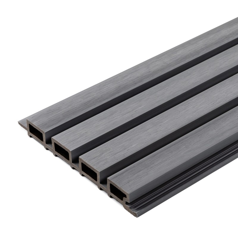 Tabla de revestimiento de lamas premium - 219x26 mm - Gris (Klemp) - Paneles composite para fachadas Tabla de revestimiento de lamas premium - 219x26 mm - Gris (Klemp) - Paneles composite para fachadas