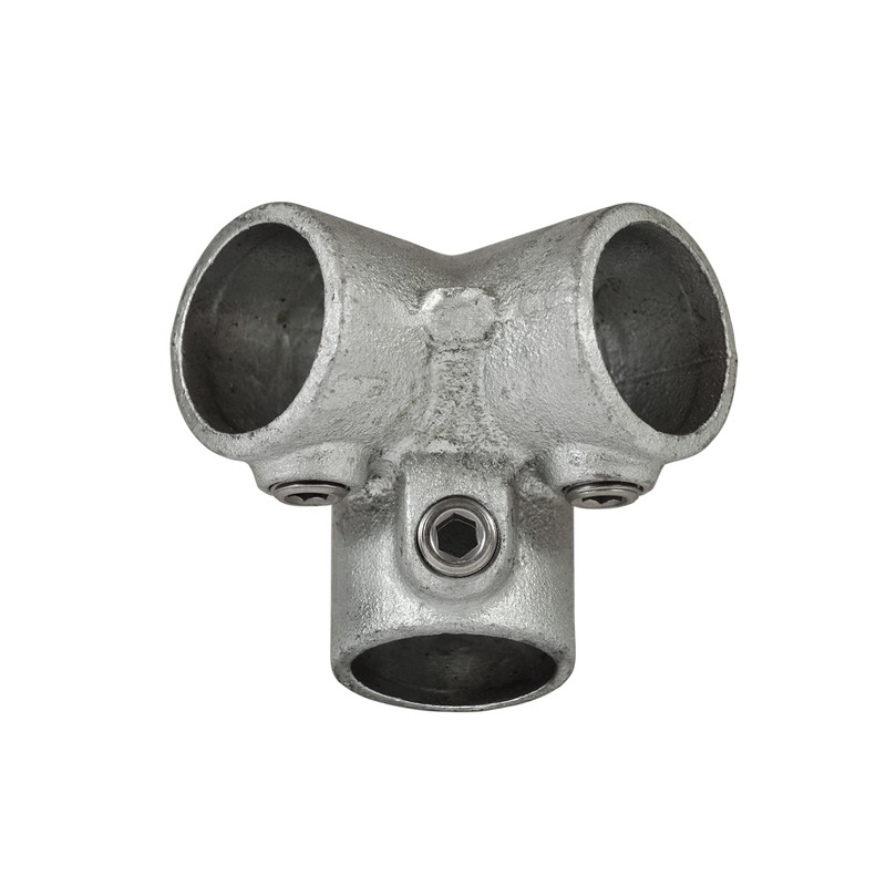 Angolo superiore a tre vie 90° Typ 18F, 60,3 mm, Zincato (Klemp) - Raccordi per tubi tondi Angolo superiore a tre vie 90° Typ 18F, 60,3 mm, Zincato (Klemp) - Raccordi per tubi tondi