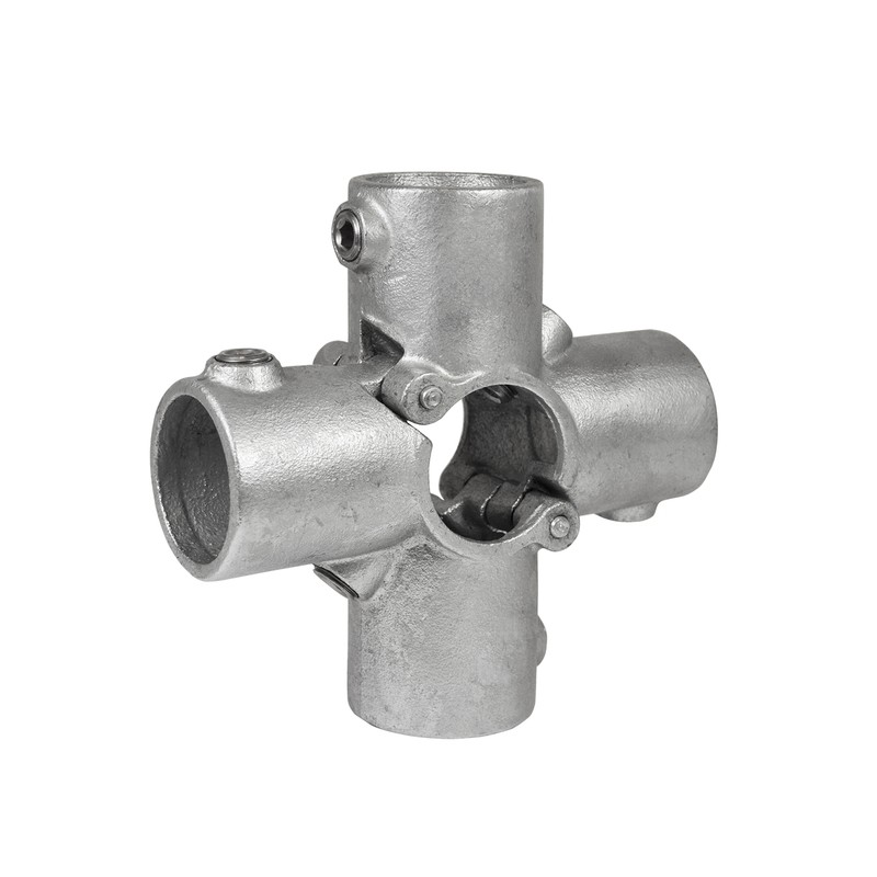 Open klapb. 4-weg kruisstuk Typ 26OE, 48,3 mm, Thermisch verzinkt (Klemp) - Ronde buiskoppelingen Open klapb. 4-weg kruisstuk Typ 26OE, 48,3 mm, Thermisch verzinkt (Klemp) - Ronde buiskoppelingen