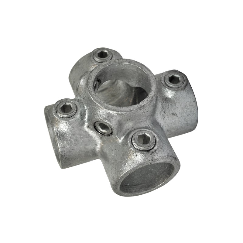 Croix à quatre douilles Typ 26E, 48,3 mm, Galvanisé (Klemp) - Colliers de serrage ronds Croix à quatre douilles Typ 26E, 48,3 mm, Galvanisé (Klemp) - Colliers de serrage ronds