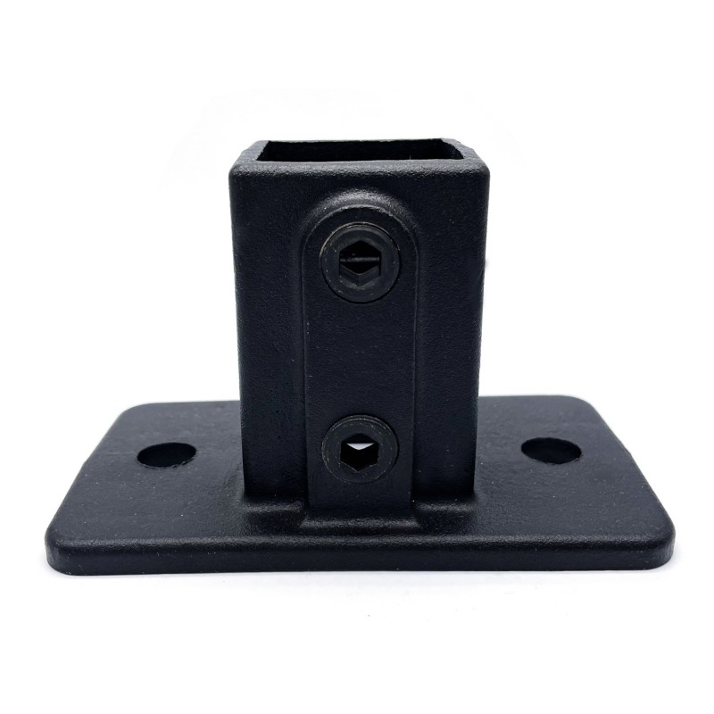 Eckige Fußplatte Typ 12S, 40 mm, Schwarz (Klemp) - Vierkant Rohrverbinder