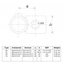 Cruce 90º reductor Typ 28V, 33,7 mm - 26,9 mm, Galvanizado (Klemp) Cruce 90º reductor Typ 28V, 33,7 mm - 26,9 mm, Galvanizado (Klemp)