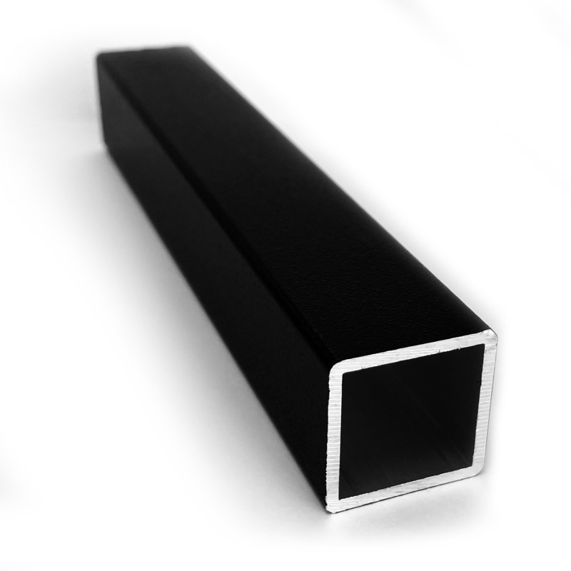 Aluminium Tube Black Square - 25 mm x 2 mm (Klemp) - Square aluminium tubes black