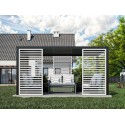 Pergola lamellenwand overkapping - Hout, Wit (Klemp) Pergola lamellenwand overkapping - Hout, Wit (Klemp)
