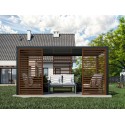 Parete laterale con lamelle per pergola - Legno, Noce (Klemp) Parete laterale con lamelle per pergola - Legno, Noce (Klemp)