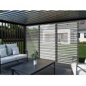 Parete laterale con lamelle per pergola - Legno, Grafite / Bianco (Klemp) Parete laterale con lamelle per pergola - Legno, Grafite / Bianco (Klemp)