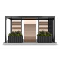 Pergola Lamellen Seitenwand - Holz, Graphit / Walnuss (Klemp) Pergola Lamellen Seitenwand - Holz, Graphit / Walnuss (Klemp)