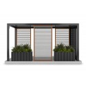 Pergola Lamellen Seitenwand - Holz, Walnuss / Graphit (Klemp) Pergola Lamellen Seitenwand - Holz, Walnuss / Graphit (Klemp)