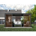 Pergola Lamellen Seitenwand - Holz, Graphit / Walnuss (Klemp) Pergola Lamellen Seitenwand - Holz, Graphit / Walnuss (Klemp)