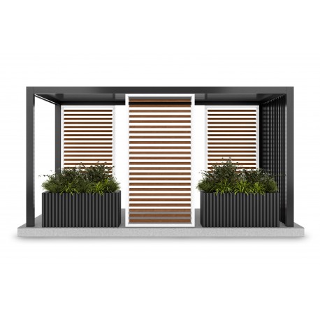 Wooden pergola side panel - White / Walnut (Klemp) Wooden pergola side panel - White / Walnut (Klemp)