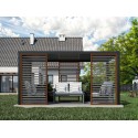 Wooden pergola side panel - Walnut / Graphite (Klemp) Wooden pergola side panel - Walnut / Graphite (Klemp)