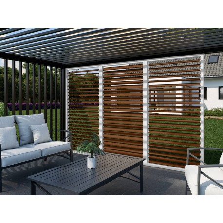 Wooden pergola side panel - White / Walnut (Klemp) Wooden pergola side panel - White / Walnut (Klemp)
