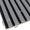 Lattes MDF sur feutre 275x30 cm Gris (Klemp) Lattes MDF sur feutre 275x30 cm Gris (Klemp)
