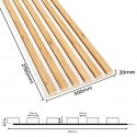 Laths on HDF board 30x275 cm Natural oak/White (Klemp) Laths on HDF board 30x275 cm Natural oak/White (Klemp)