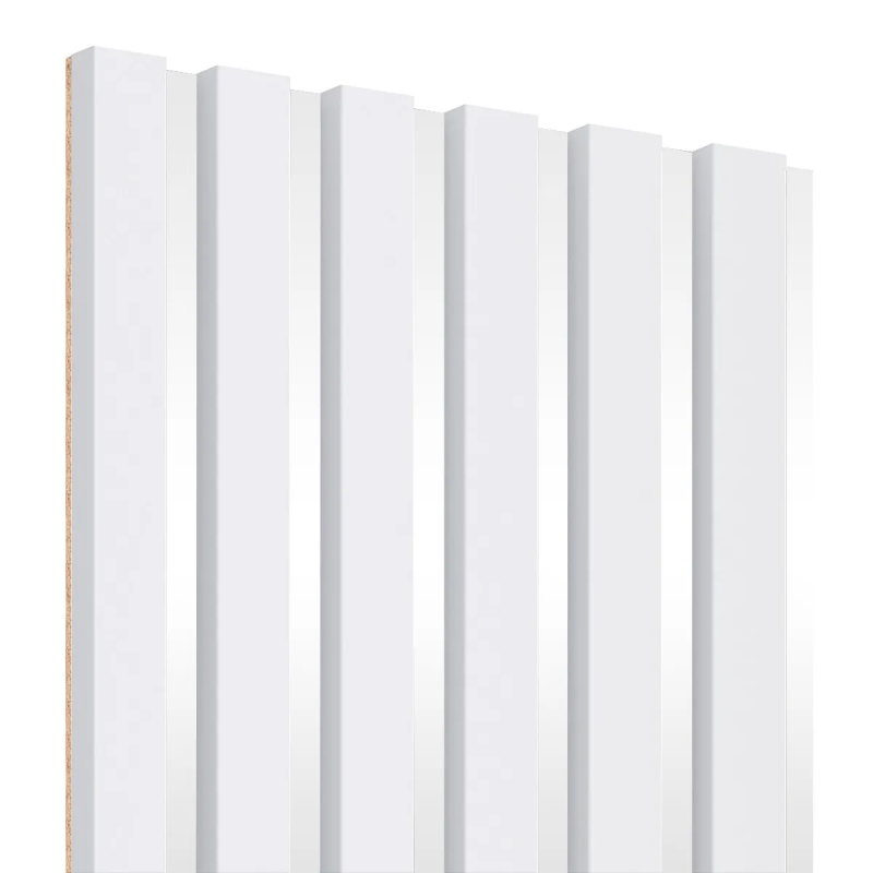 Doghe su pannello HDF 30x275 cm Tappetino bianco/Bianco (Klemp) - Listelli MDL su pannello Doghe su pannello HDF 30x275 cm Tappetino bianco/Bianco (Klemp) - Listelli MDL su pannello