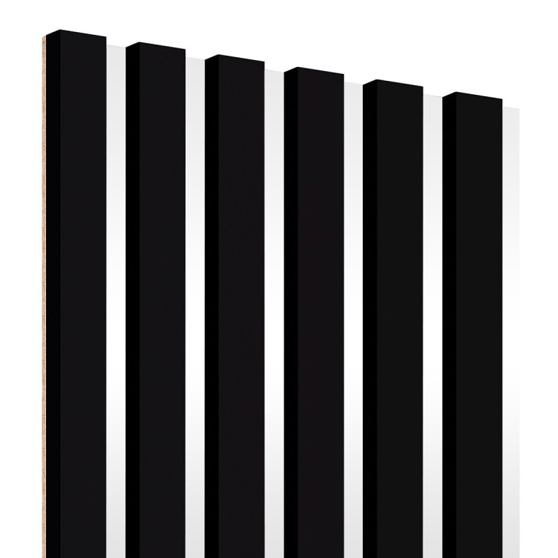 Lamele MDF na płycie HDF 30x275 cm - Czarny/Biały (Klemp) - Lamele na płycie Lamele MDF na płycie HDF 30x275 cm - Czarny/Biały (Klemp) - Lamele na płycie