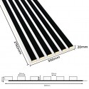 Lamellen auf HDF-Platte 30x275 cm Schwarz/Weiß (Klemp) Lamellen auf HDF-Platte 30x275 cm Schwarz/Weiß (Klemp)