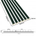Doghe su pannello HDF 30x275 cm Verde bottiglia/Bianco (Klemp) Doghe su pannello HDF 30x275 cm Verde bottiglia/Bianco (Klemp)