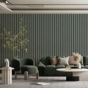 Latten op HDF-plaat 30x275 cm Flesgroen/Wit (Klemp) Latten op HDF-plaat 30x275 cm Flesgroen/Wit (Klemp)