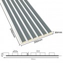 Lamelles sur panneau HDF 30x275 cm Kaki/Blanc (Klemp) Lamelles sur panneau HDF 30x275 cm Kaki/Blanc (Klemp)