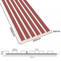 Latten op HDF-plaat 30x275 cm Koraal/Wit (Klemp) Latten op HDF-plaat 30x275 cm Koraal/Wit (Klemp)