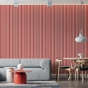 Latten op HDF-plaat 30x275 cm Koraal/Wit (Klemp) Latten op HDF-plaat 30x275 cm Koraal/Wit (Klemp)