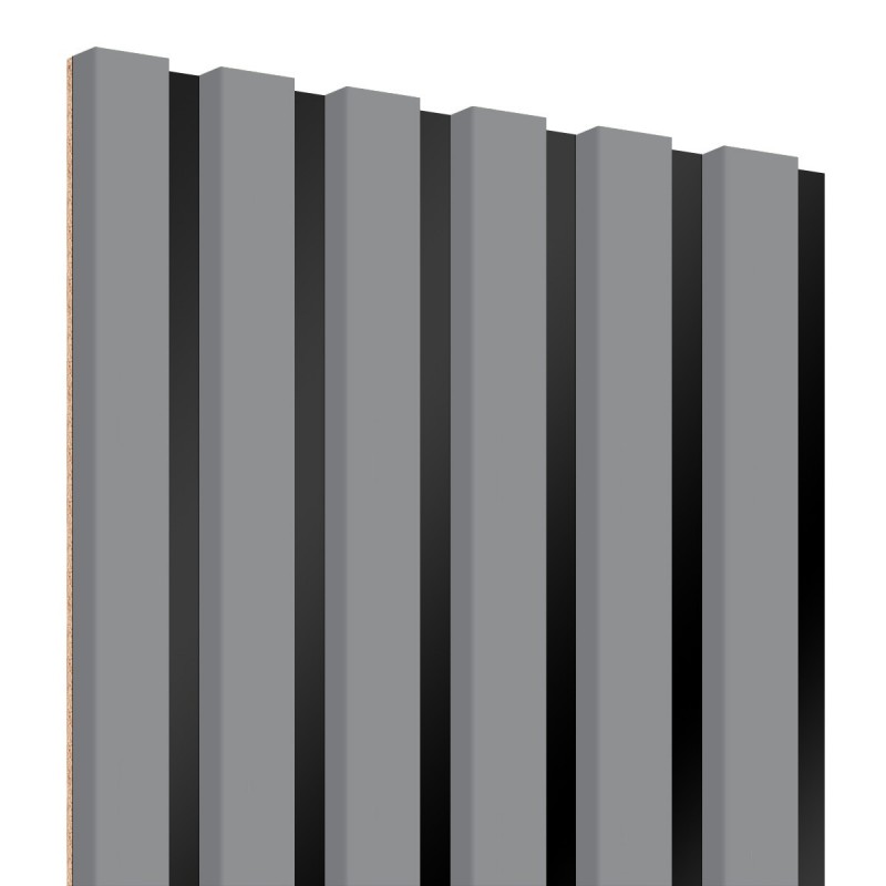 Doghe su pannello HDF 30x275 cm Grigio opaco/Nero (Klemp) - Listelli MDL su pannello Doghe su pannello HDF 30x275 cm Grigio opaco/Nero (Klemp) - Listelli MDL su pannello