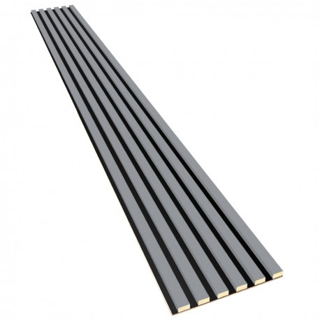 Lamellen auf HDF-Platte 30x275 cm Grau/Schwarz (Klemp) Lamellen auf HDF-Platte 30x275 cm Grau/Schwarz (Klemp)