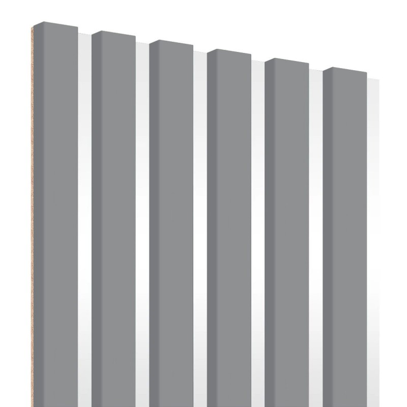 Lamellen auf HDF-Platte 30x275 cm Grau/Weiß (Klemp) - MDF Lamellen auf Platte Lamellen auf HDF-Platte 30x275 cm Grau/Weiß (Klemp) - MDF Lamellen auf Platte