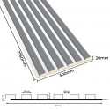 Lamellen auf HDF-Platte 30x275 cm Grau/Weiß (Klemp) Lamellen auf HDF-Platte 30x275 cm Grau/Weiß (Klemp)