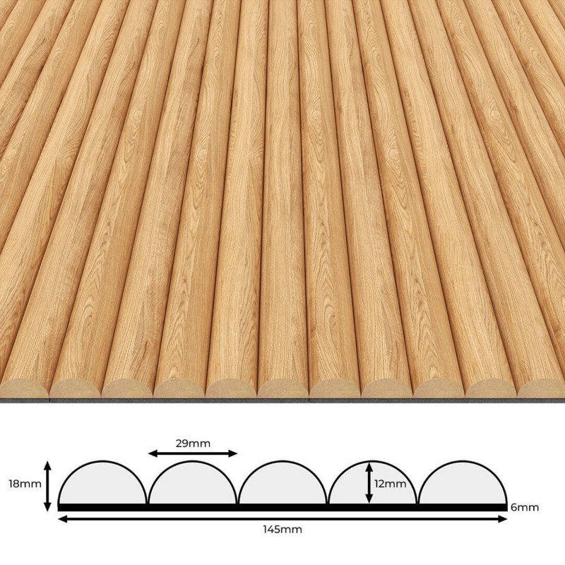 Vasalat Bastoncini Di Legno Scanalati Per Fai Da Te, 100 Cm X 14 Mm, In