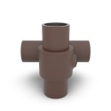 Crossover 90° Typ 28, 33.7 mm, Vintage-Brown (Klemp) Crossover 90° Typ 28, 33.7 mm, Vintage-Brown (Klemp)