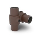 Crossover 90° Typ 28, 33.7 mm, Vintage-Brown (Klemp) Crossover 90° Typ 28, 33.7 mm, Vintage-Brown (Klemp)