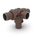 T-stuk met zij-uitgang Typ 24, 33.7 mm, Vintage-Brown (Klemp) T-stuk met zij-uitgang Typ 24, 33.7 mm, Vintage-Brown (Klemp)