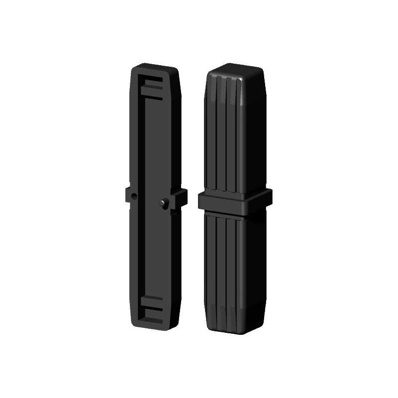 Rechte koppeling / Verlengstuk / Manchet – voor profiel 20x20x1,5 mm - zwart (Klemp) - Kunststof verbindingsstukken voor vierkante profielen Rechte koppeling / Verlengstuk / Manchet – voor profiel 20x20x1,5 mm - zwart (Klemp) - Kunststof verbindingsstukken voor vierkante profielen
