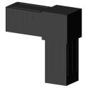 90° Elbow (2 axes, 2 slots) – for profile 20x20x1.5 mm - black (Klemp) 90° Elbow (2 axes, 2 slots) – for profile 20x20x1.5 mm - black (Klemp)