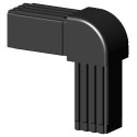 Coude arrondi 90° (2 axes, 2 emplacements) – pour profil 20x20x1,5 mm - noir (Klemp) Coude arrondi 90° (2 axes, 2 emplacements) – pour profil 20x20x1,5 mm - noir (Klemp)