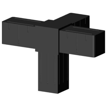 Curva angolare (3 assi, 4 ingressi) – per profilo 20x20x1,5 mm - nero (Klemp)