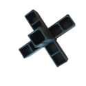 Giunto a croce (3 assi, 5 ingressi) – per profilo 20x20x1,5 mm - nero (Klemp) Giunto a croce (3 assi, 5 ingressi) – per profilo 20x20x1,5 mm - nero (Klemp)
