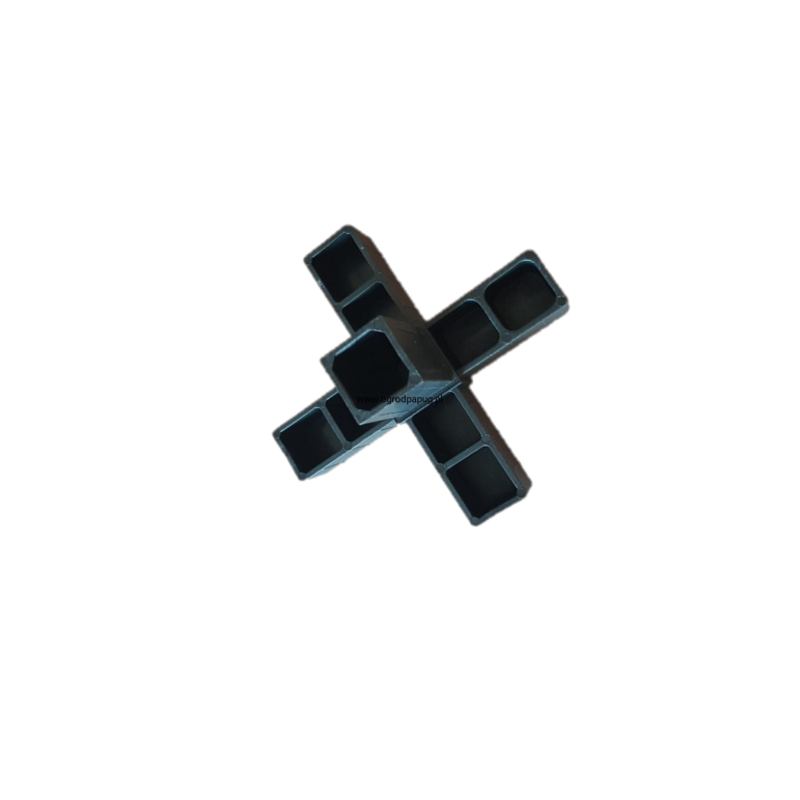 Giunto a croce (3 assi, 5 ingressi) – per profilo 20x20x1,5 mm - nero (Klemp) - Giunti in plastica per profili quadrati Giunto a croce (3 assi, 5 ingressi) – per profilo 20x20x1,5 mm - nero (Klemp) - Giunti in plastica per profili quadrati