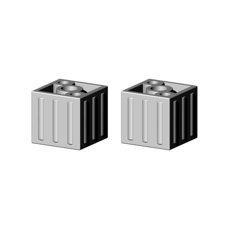 Blok / Koppeling – voor profiel 20x20x1,5 mm - grijs (Klemp) - Kunststof verbindingsstukken voor vierkante profielen